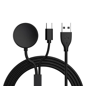2-in-1 Charger for Samsung Galaxy Watch 6/5/4/3 Watch Charging Cable 100CM - Picture 1 of 9