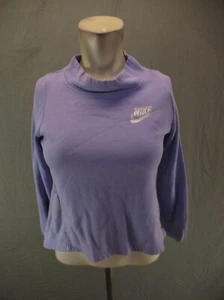 NIKE Size M Girls Lavender Cotton Blend High Neck Peplum Athletic Top 402 - Picture 1 of 9