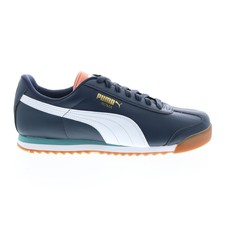 Puma Roma Basic + 36957137 Herren blau Leder Lifestyle Turnschuhe Schuhe