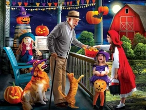 Halloween Jigsaw Puzzle Halloween at Granpa's 500 pc by SunsOut Eco Friendly USA - Picture 1 of 1