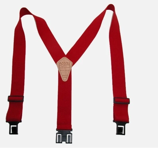 Nuevo Perry ROJO Tirantes Para Hombre Elástico 2 Pulgadas Ancho Gancho Extremo Tirantes Foto 1 de 1