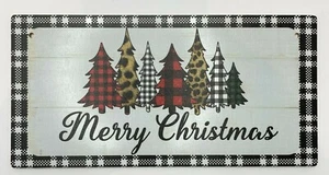 Christmas sign plaque wooden hanging wall mount trees merry decoration gift - Picture 1 of 9