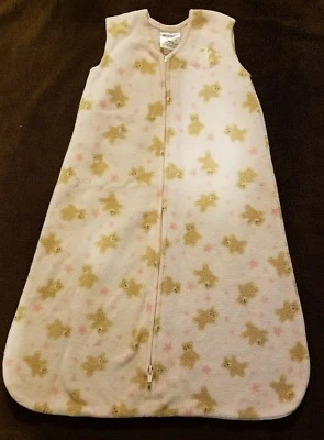 Baby Girl Swaddle Outfit Pink Cozy Bunting Blanket size 0-6M Stars/Teddy Bears - Imagem 1 de 3