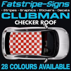 ADESIVI ADESIVI STRISCE GRAFICHE TETTO MINI CLUBMAN CHECKER R55 CLUBVAN - Foto 1 di 2