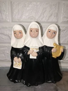 Vintage Three Singing Musical Nuns 6.75” Music Box Made In Japan - Picture 1 of 6