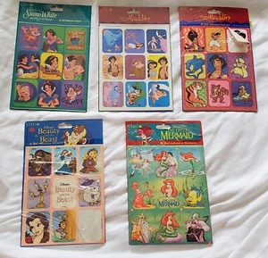CLEO Disney Sticker Packs 1990's Vtg Sealed and Unsealed Snow White Mermaid etc - Picture 1 of 9