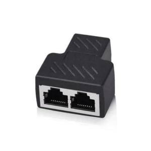 2 Port RJ45 Splitter Adapter LAN Network Ethernet Cable Plug C6S0 1X L6Q5 Q0V5 - Afbeelding 1 van 8