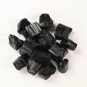50/100g Black Geometry Specimen Natural Crystal Tourmaline Stone Raw Rough - Picture 1 of 11