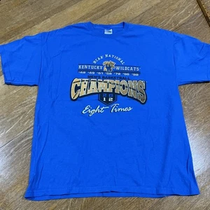 Kentucky Wildcats Basketball 2012 Champions 8 Times UK Blue Gildan XL T Shirt - Picture 1 of 10