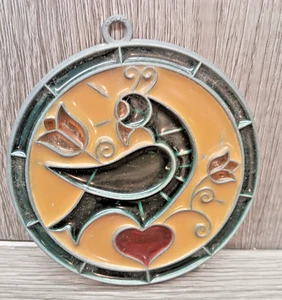 Vintage Sun Catcher Acrylic and Metal 3.25" Round - Picture 1 of 9