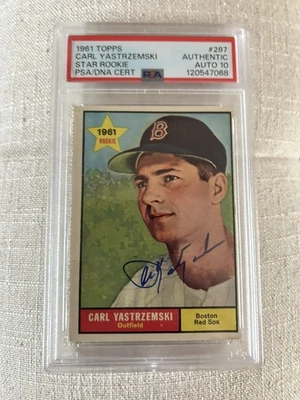 1961 Topps #287 Carl Yastrzemski Signed PSA Auto 10 HOF Autographed - Image 1 of 2