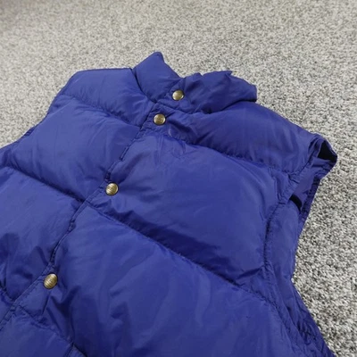 VTG LL Bean Vest Mens S Blue Goose Down Snap Quilted Insulated Puffer Jacket USA - Image 1 of 4