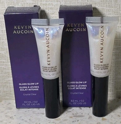 Lot Of 2 Kevyn Aucoin Glass Glow Lip Gloss 91001 Crystal Clear 0.2floz Full Size - Изображение 1 из 4