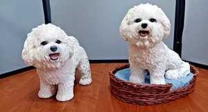 Lot of 2 Bichon Frise Danbury Statues Figurines - Picture 1 of 11