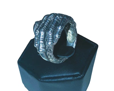 Anillo unisex para hombre de plata de ley 925 talla EE. UU. *9,5 garras de pata de dragón con textura ~15,1 g Foto 1 de 4