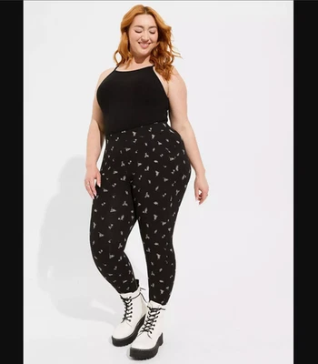 Torrid Crop 口袋打底裤 3x 22 24 珍藏 Ditsy 花卉高腰弹力全新带标签 — 第 1/3 张图片