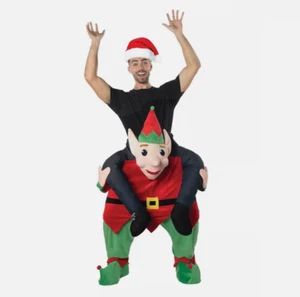 Carry Me Christmas Mascot Elf Ride Adults Fancy Costume Santa Novelty Dress Up - Picture 1 of 3
