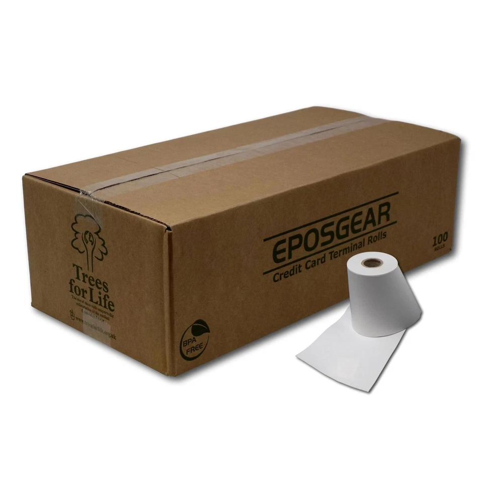 EPOSGEAR 100 BPA FREE Thermal Paper Till Rolls 57 x 40mm Credit Cards Machine