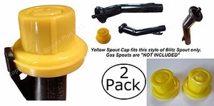 2 New Blitz Yellow Spout Cap Replacements for self-venting #900302 900092 900094 - Picture 1 of 12