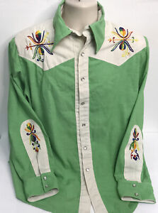VTG Embroidered Men’s Western Style Shirt, Pearl Snap Front, Pre-Owned