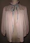 Vintage 50s 60s Vanity Fair Bed Jacket Nylon Lace Soft Pink Short Robe