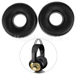 2pc Black Protein Leather Ear Pads Cushion For AKG K121 K121S K141 K142 MK II HD - Picture 1 of 10