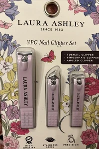 Juego de 3 cortaúñas Laura Ashley ~ Cortaúñas en ángulo y uñas ~ Lila - Imagen 1 de 2