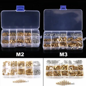300pcs M2/M3 Brass Hex Column Standoff Spacer Screw Nut Assortment Kit With Box - Picture 1 of 5