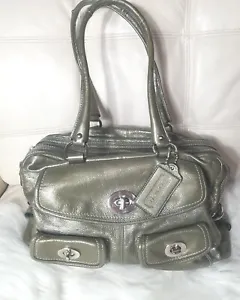 VINTAGE COACH Bag PEYTON Patent Green Satchel XL ret$698 65th Anniversary  - Picture 1 of 19