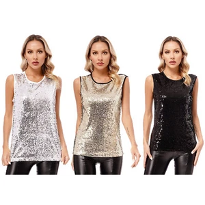 Womens Vest Slim Fit Tank Club Top Fully Lining Dancewear Evening Clubwear - Picture 1 of 39