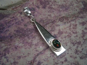 925 Sterling Silver Black Ethiopian Opal gemstone Pendant - Picture 1 of 14