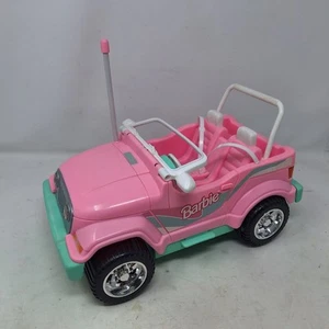 Vintage 1998 Barbie Mattel Pink Green Jeep Wrangler No Remote Untested RC Car - Bild 1 von 12