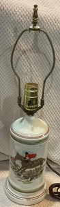 Fox Hunt Hunting Hunter Small Porcelain Lamp - Picture 1 of 6