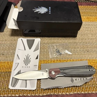 Kizer PPY Red & Black Micarta Folding Knife SKU KIV3587C1 - Image 1 of 4