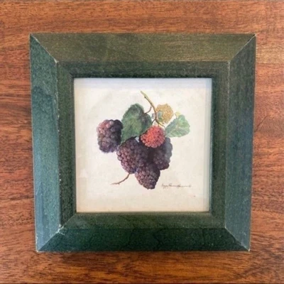 Peggy Abrams Frame Blackberries Wall Art VTG - Image 1 of 4