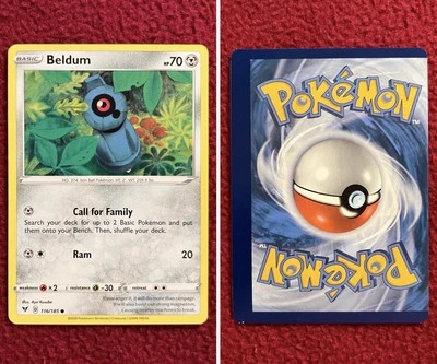 Pokemon Miscut Error Inverted Back Beldum Vivid Voltage 116/185 NM/MT - Image 1 of 4