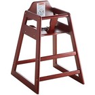 MAHOGANY Color Stackable Wooden Restaurant High Chair -20" Seat - ASTM Safety