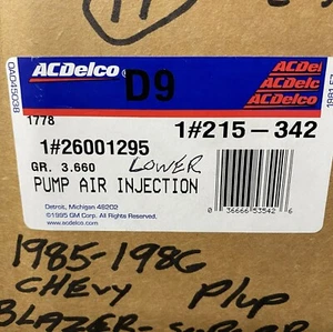 1985-1986 Chevy Pickup Truck W/350 Lower Air Pump G.M.#26001295 - Picture 1 of 5