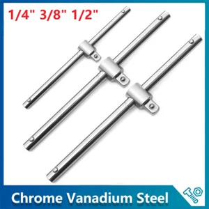 1/4" 3/8" 1/2" Drive Sliding T-Handle Spanner Breaker Bar Wrench Socket CR-V - Picture 1 of 9