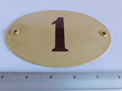 Old Vintage Art Nouveau Enamel Porcelain House Door Number Street Sign Plaque 1 Cover