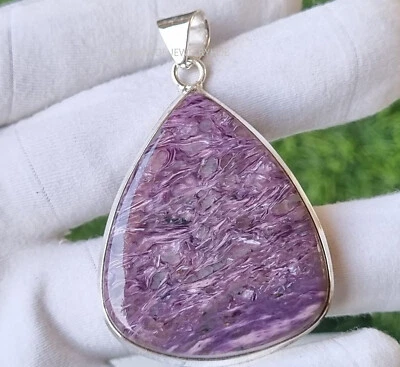 Colgante de piedras preciosas Charoite de plata de ley 925 hecho a mano increíble regalo para ella PG2258 Foto 1 de 3