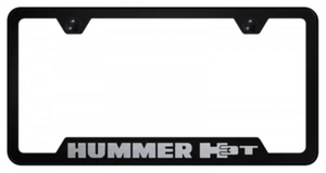 Hummer H3T Etched Logo Black Notched License Plate Frame Official Licensed - Picture 1 of 1