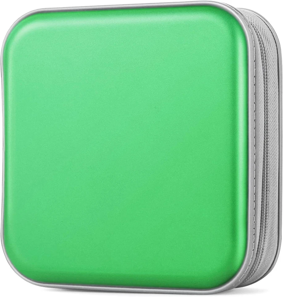 Estojo organizador verde 34 discos CD DVD VCD suporte portátil bolsa de armazenamento álbum - Imagem 1 de 4
