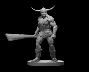 Human Male Barbarian 9 con Club para D&D Dungeons and Dragons Pathfinder DND - Imagen 1 de 1
