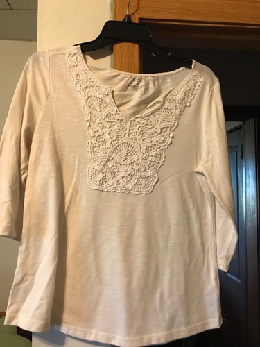 OFF WHITE Top Sonoma Off White in pizzo tuorlo taglia M