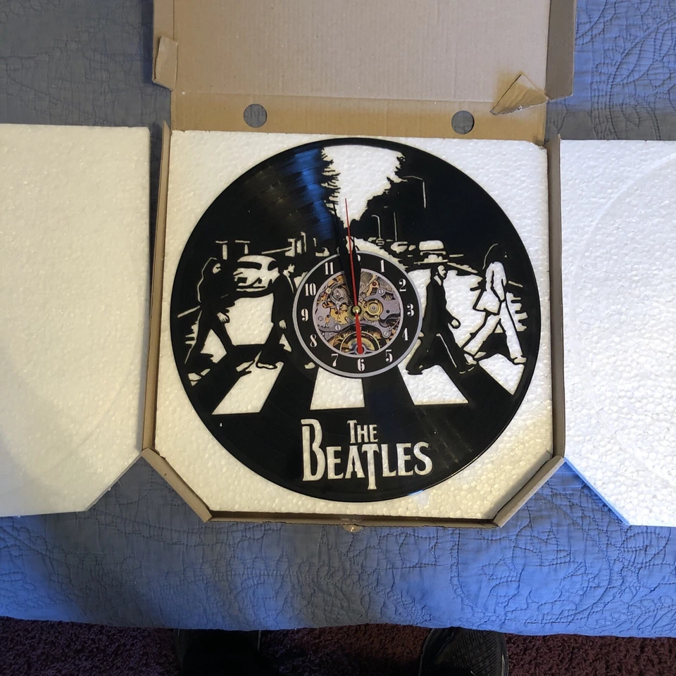 Reloj Abby Road Beatles Hecho de 33 1/3 Disco de Vinilo Batería AA No Incluida  Foto 1 de 1