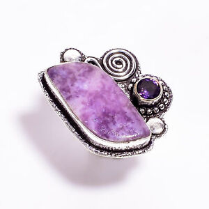 Purple Lepidolite Amethyst Fashion Jewelry 925 Silver Ring 5.75 US ARR-116
