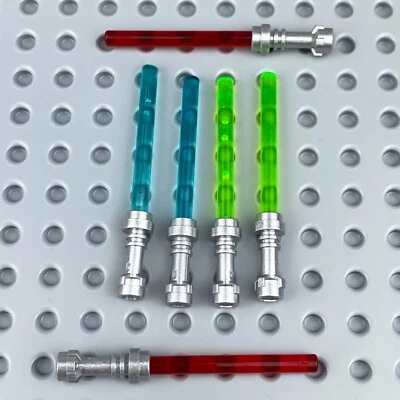 LEGO Star Wars Minifigura Sables de Luz Lote de 6 - Rojo Verde Azul Metálico Plata Foto 1 de 4