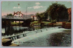 Postal de Mates Falls Blackstone MA Massachusetts L6 - Imagen 1 de 3