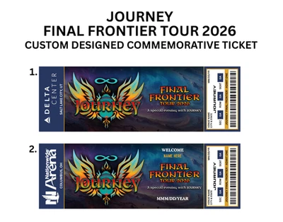 Boleto conmemorativo Journey Final Frontier Tour 2026 diseño personalizado Foto 1 de 3